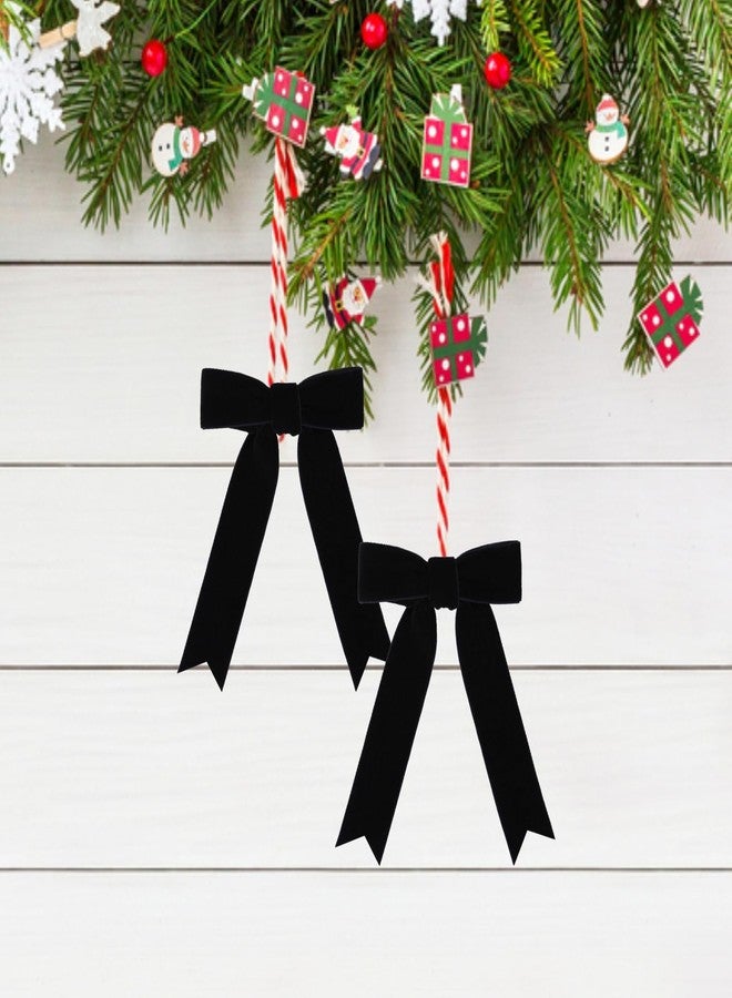 Meseey 12 Pcs Black Velvet Bows with Twist Tie 3.5 Inch Pre-Tied Vintage Christmas Velvet Ribbon Bows for Treat Bags Gift Wrapping Basket Wedding Baby Shower Brithday Party - Image 4